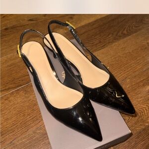 Franco Sarto Elegant Black Slingback Heels